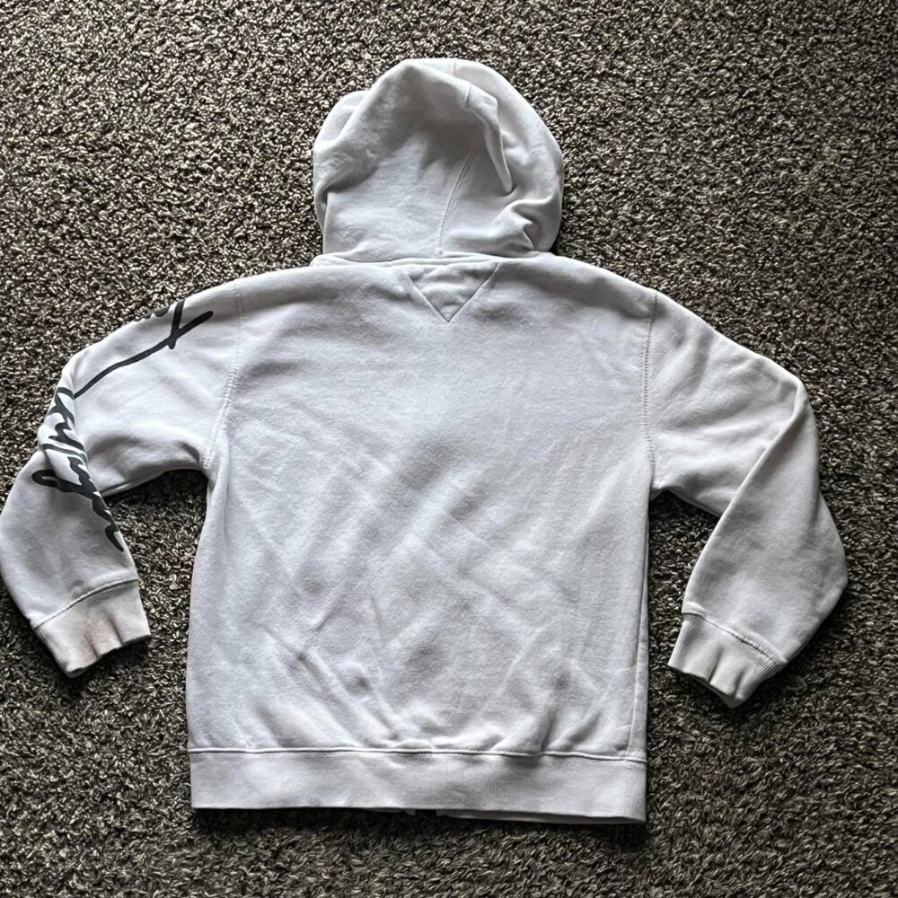 Tommy Hilfiger Zip Up Hoodie Womens Medium White 100% Cotton Long Sleeve Preppy - Picture 4 of 7